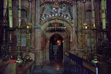 The holy tomb of Jesus in Jerusalem.