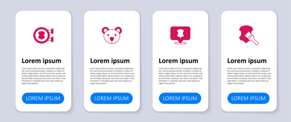 Set Leather, Teddy bear plush toy and . Business infographic template. Vector