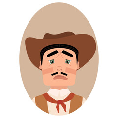 
hand drawn sad gaucho cowboy illustration