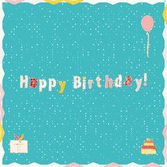 Happy birthday greeting card with cake