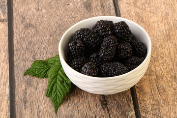 Natural organic blackberry in the bowl