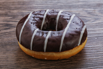 Glazed sweet tasty chocolate donut