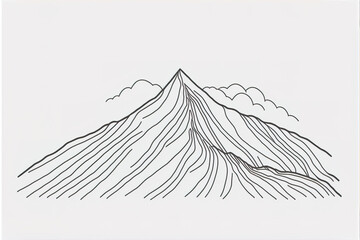 a classic online mountain illustration with some clouds in the background, generative ai technology