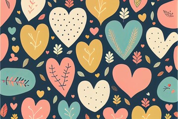 colorful hearts background - valentines day , Generative AI