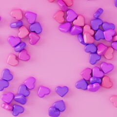3D Heart-Shaped Candy Background - Perfect for Valentine's Day Greeting Cards