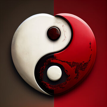 heart yin yang symbol for valentine's day