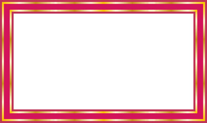 Red and golden frame Decorative rectangle horizontal  design element for sotial media