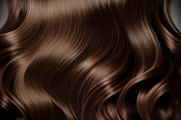 Shiny, wavy brunette hair. Background texture fit for a haircare/shampoo topic