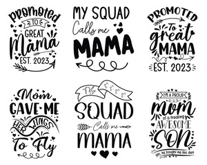 Happy Mother's Day T-shirt Bundle Design in Illustration. Eps-10.
