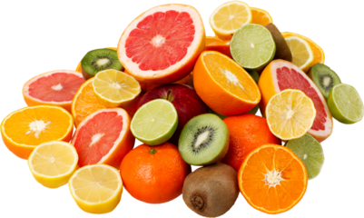 Different collection of citrus fruit stack