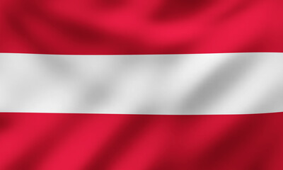 Waving National Flag of Austria, Vector Illustration
