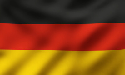Naklejka premium Waving National Flag of Germany, Vector Illustration