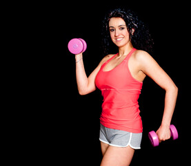 Fitness Woman Lifting Weights