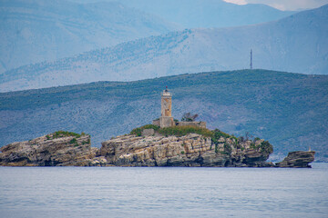 The lighthouse Peristeres Kaparelli in corfu, Greece