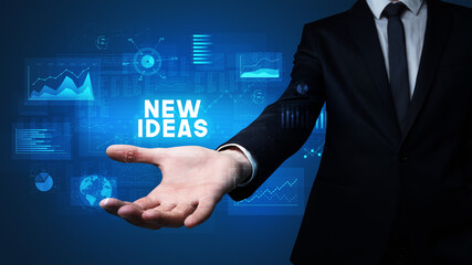 Hand of Businessman holding motivational message