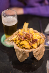 Fries with bacon and cheddar