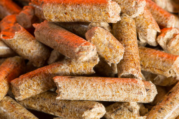 Fuel pellets for the furnace made of coniferous wood.