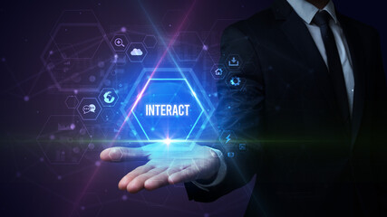 Man hand holding social inscription