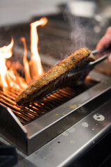 steak on grill