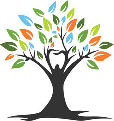 dental tree logo design
