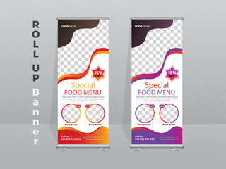 Roll up banner stand template design. Business banner layout. Roll up banner design template, vertical, abstract background, pull up design, modern x-banner, rectangle size