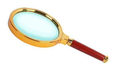 Fototapeta premium Vintage magnifying glass magnifier isolated on white background