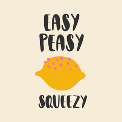 Handwritten funny lettering about lemons with colorful handrawn citrus. Perfect for posters, cards, customized merch, clothes.