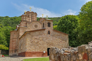 Fototapeta na wymiar The Ravanica Monastery is a Serbian Orthodox monastery on Kučaj mountains near Senje, a village in Ćuprija municipality in Central Serbia.