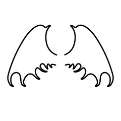 dragon wings icon on white background, vector illustration.
