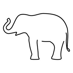 elephant icon on white background, vector illustration.