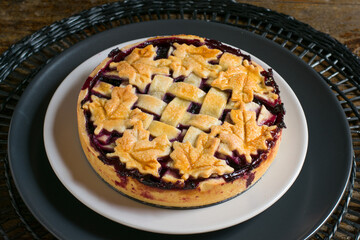 Tarta de arándanos típica de la repostería americana