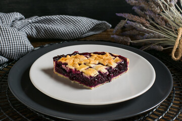 Tarta de arándanos típica de la repostería americana