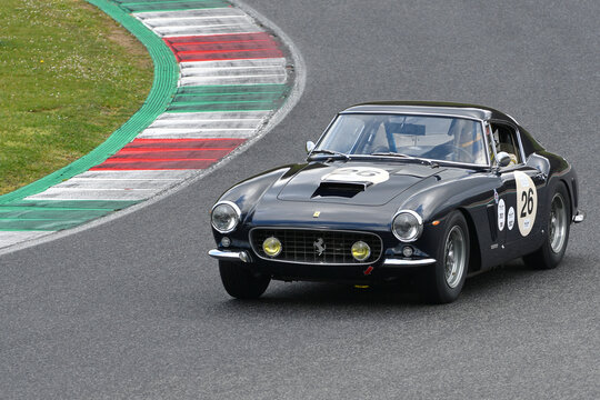 Scarperia, 3 April 2022: Ferrari 250GT SWB 1962 in action during Mugello Classic 2022 at Mugello Circuit in Italy.