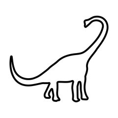 diplodocus icon on white background, vector illustration.