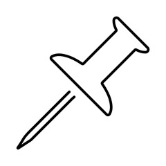 drawing pin icon on white background, vector illustration.