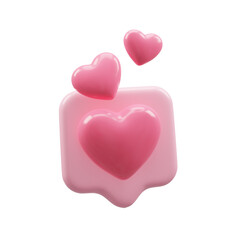 3D rendering heart love for valentine