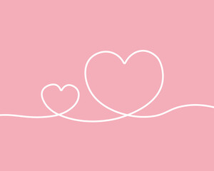 Cute hearts on pink background, vector illustration for fashion, card, poster and sticker designs