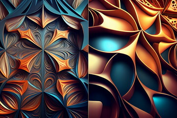 Pattern background with textures created in 3d
