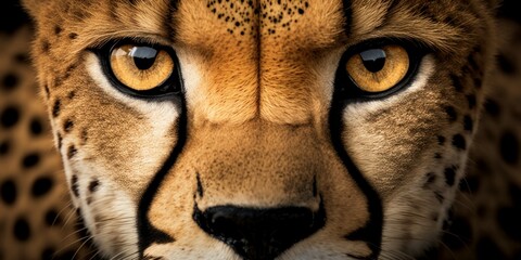 Close up photo of a cheetah - created with generative AI technology - obrazy, fototapety, plakaty