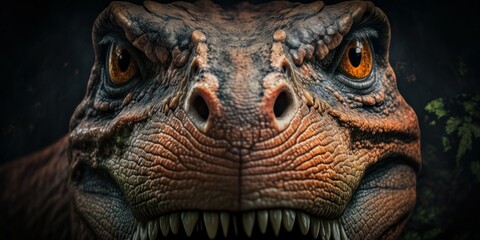 Close up image of a T-Rex - created with generative AI technology