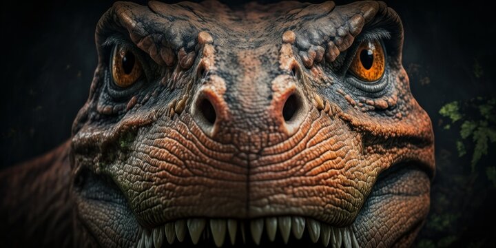 Close up image of a T-Rex - created with generative AI technology