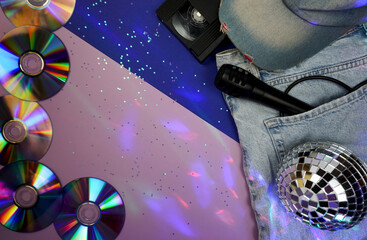 a poster in the style of the 90s back in the nineties with a mockup. Disco in the style of the 90s....