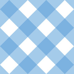 Seamless vector sweet blue and white background, checkered pattern or grid texture for web design, desktop wallpaper or culinary blog website