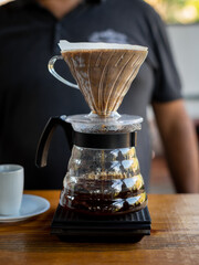 V60 coffee brew at the scale. Minas Gerais Brazil, Brazilian Coffee
