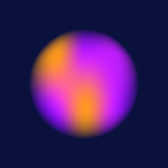 Trendy realistic glass morphism background on dark background. Cover for presentation product. Blur circle with gradient color. Vector illustration