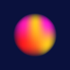 Trendy realistic glass morphism background on dark background. Cover for presentation product. Blur circle with gradient color. Vector illustration