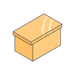 Isometric box. Shop 3d icon. Isolated abstract flat vector illustration. 3d realistic delivery box vector illustration. Modern design. Vector illustration