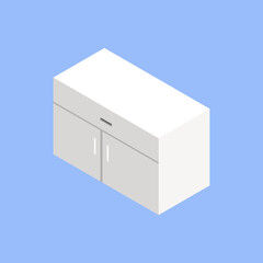 Isometric nightstand for decoration house. 3d home object. Vector illustration concept