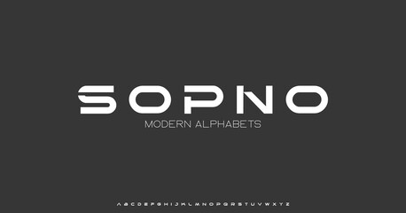 Modern Sports tech font typography. MINIMAL vector typeface for a company. Minimal gaming fonts for logo design.