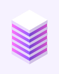 Isometric build. City object. House in 3d style. Vector illustration concept